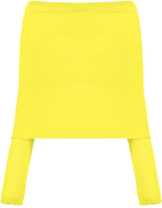Philosophy di Lorenzo Serafini Gele Geribbelde Sweatshirts met Blote Schouders Yellow Dames