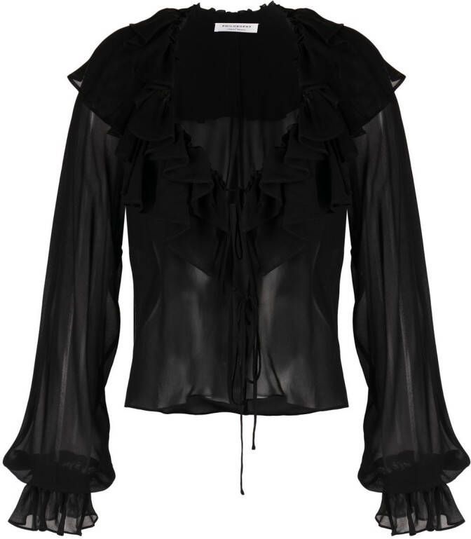 Philosophy Di Lorenzo Serafini Blouse met ruche Zwart