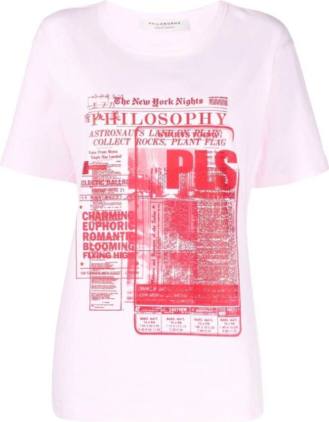 Philosophy Di Lorenzo Serafini T-shirt met print Roze