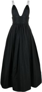 Philosophy Di Lorenzo Serafini Midi-jurk met V-hals Zwart