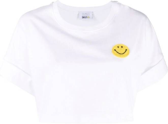 Philosophy Di Lorenzo Serafini x Smiley Company cropped T-shirt Wit
