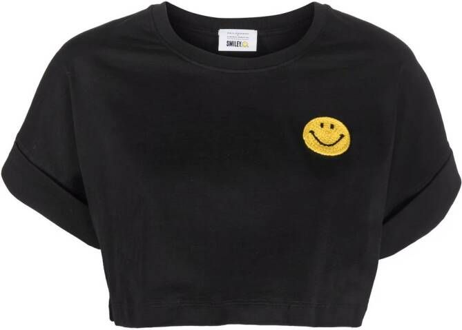 Philosophy Di Lorenzo Serafini x Smiley Company cropped T-shirt Zwart