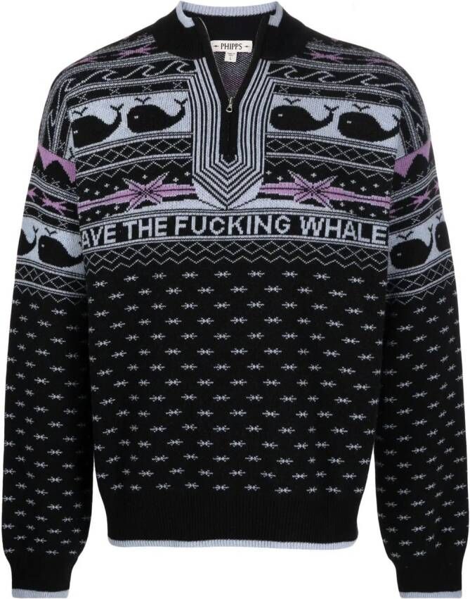 Phipps Save The Whales trui Zwart