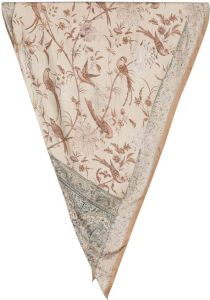 Pierre-Louis Mascia Sjaal met bloemenprint Beige