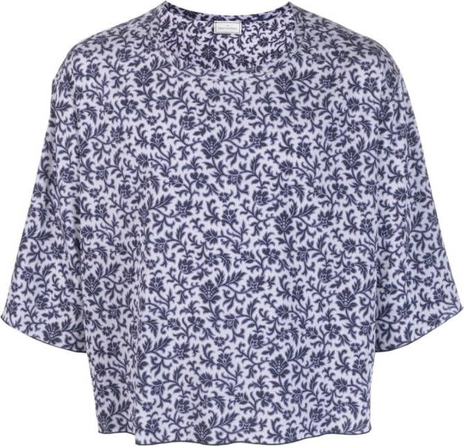 Pierre-Louis Mascia T-shirt met bloe print Blauw