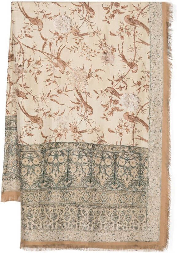 Pierre-Louis Mascia Zijden sjaal Beige
