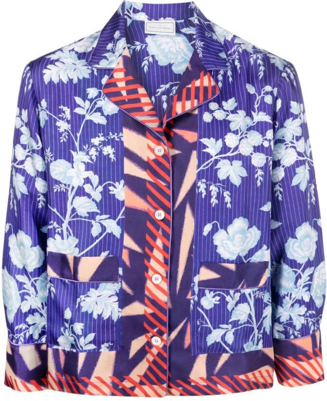 Pierre-Louis Mascia Shirt met bloemenprint Blauw