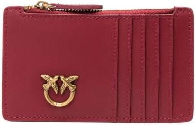 PINKO logo-plaque leather wallet Rood