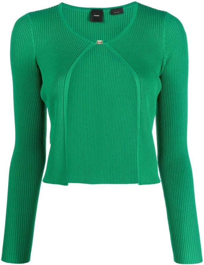 PINKO Ribgebreid vest Groen