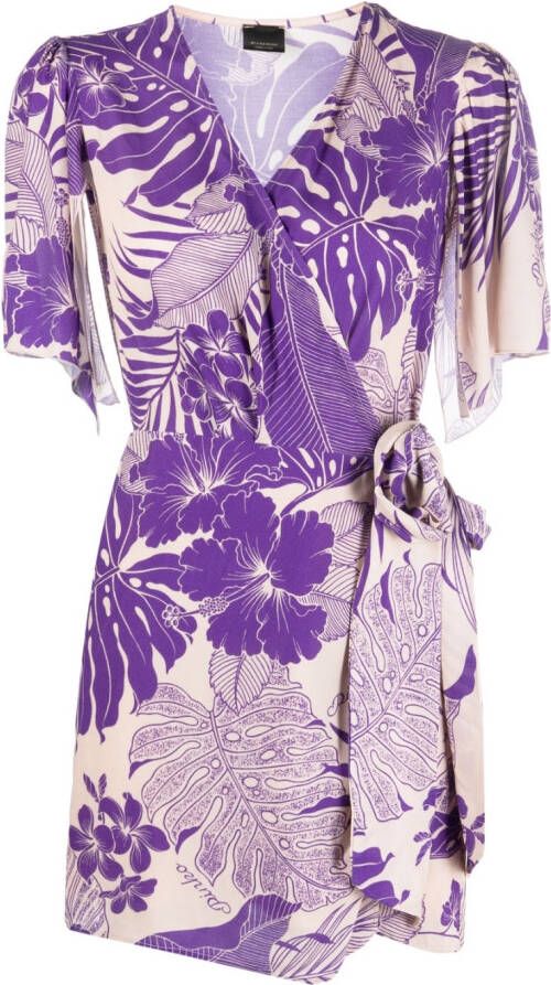 PINKO Wikkeljurk met print Beige