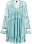 PINKO Babydoll jurk met kant Groen - Thumbnail 1