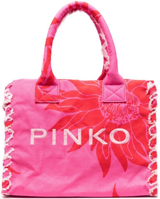 PINKO Shopper met geborduurd logo Roze