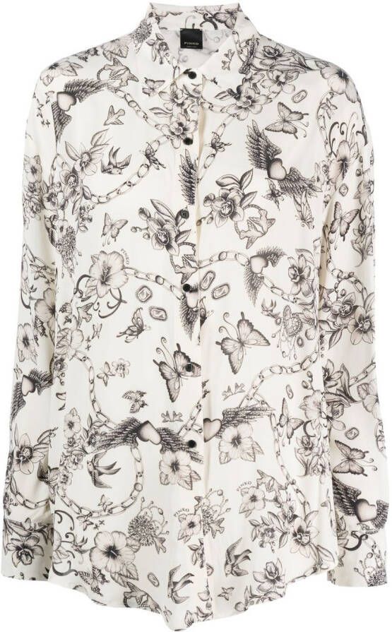 PINKO Blouse met print Beige