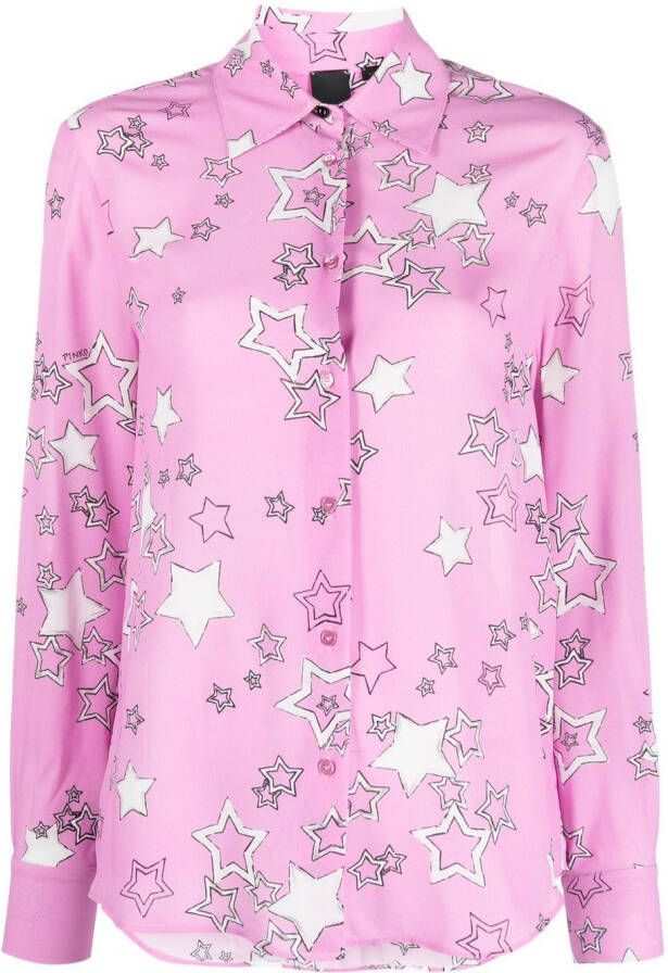 PINKO Blouse met sterrenprint Roze