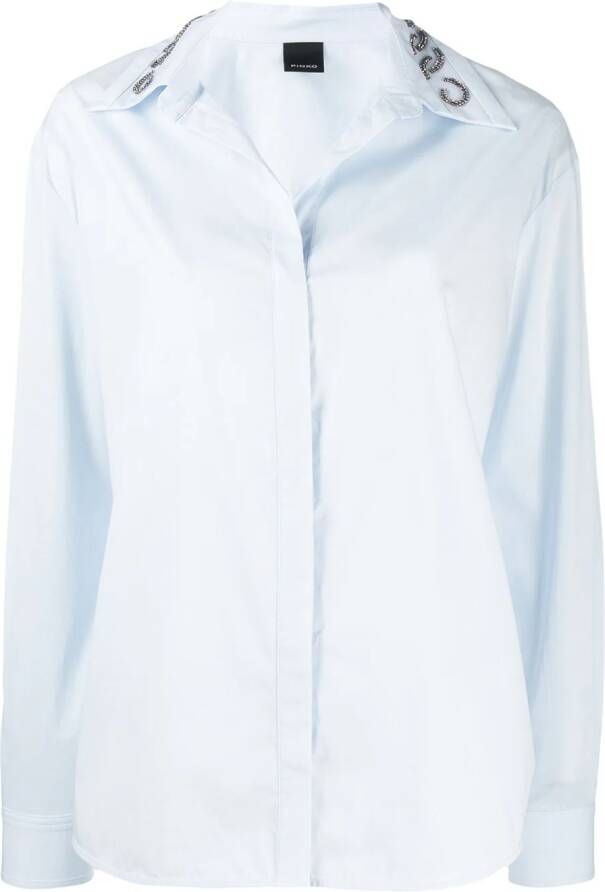PINKO Blouse met verfraaide kraag Blauw