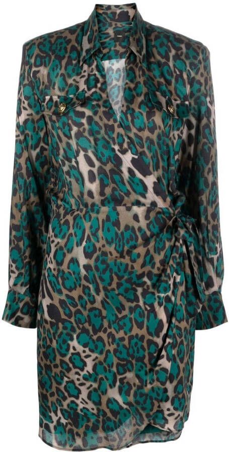 PINKO Blousejurk met luipaardprint Groen