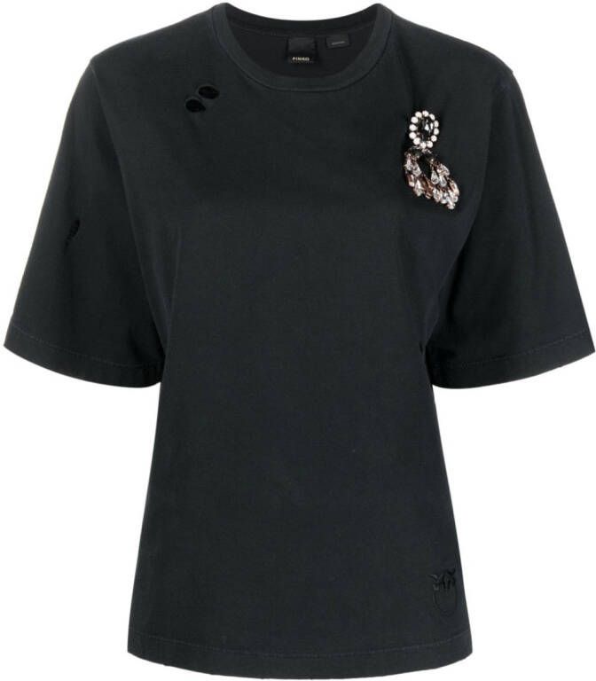PINKO T-shirt met broche detail Zwart