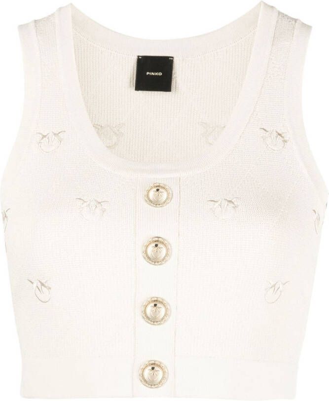 PINKO Top met knoopdetail Beige