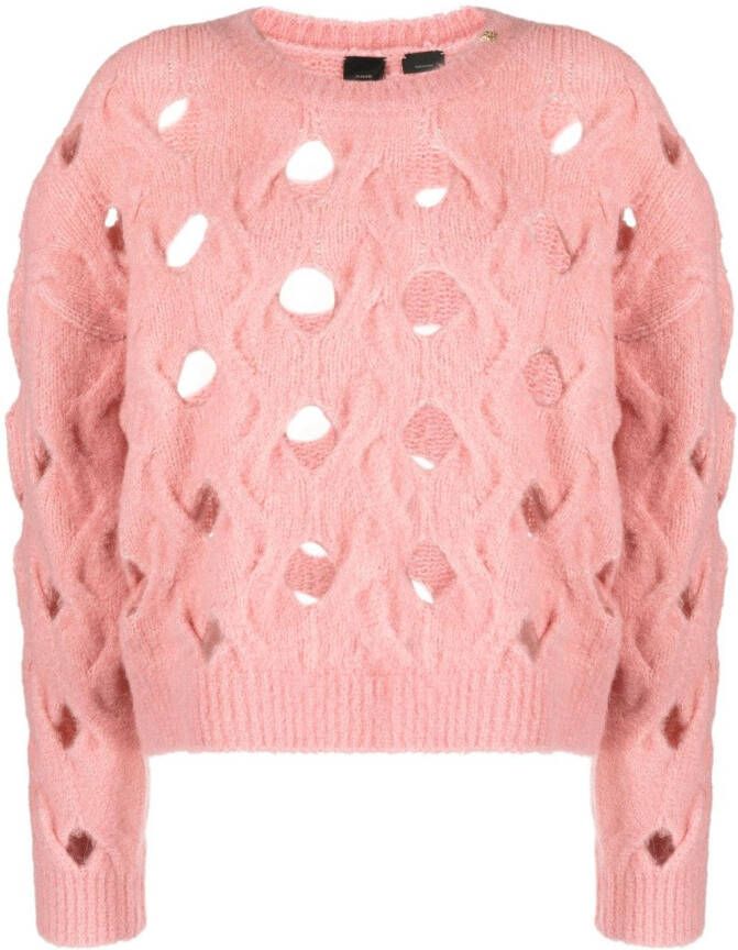 PINKO cable knit cut-out jumper Roze