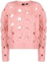 PINKO cable knit cut-out jumper Roze - Thumbnail 1