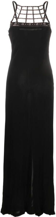 PINKO Maxi-avondjurk met gekooide hals Zwart