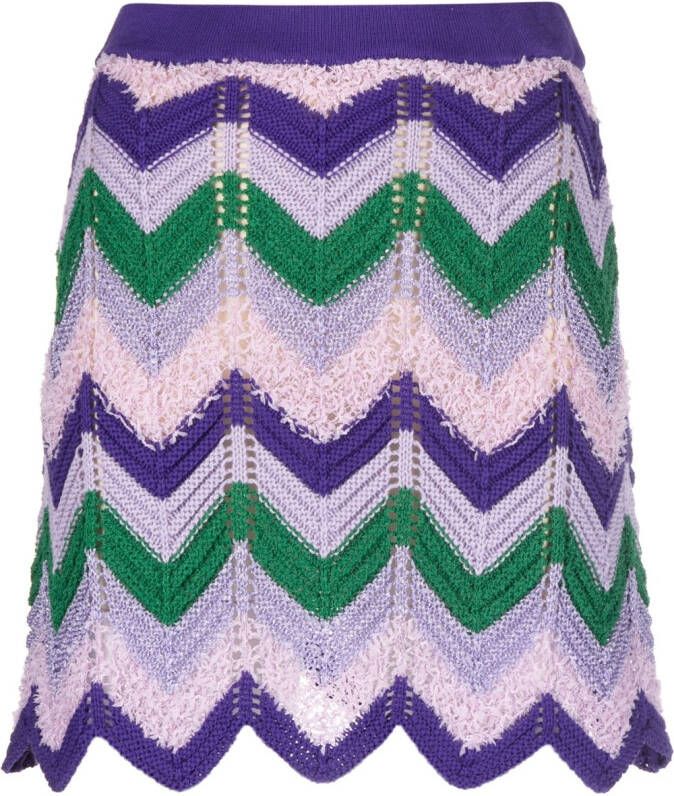 PINKO Mini-rok met chevron streep Paars
