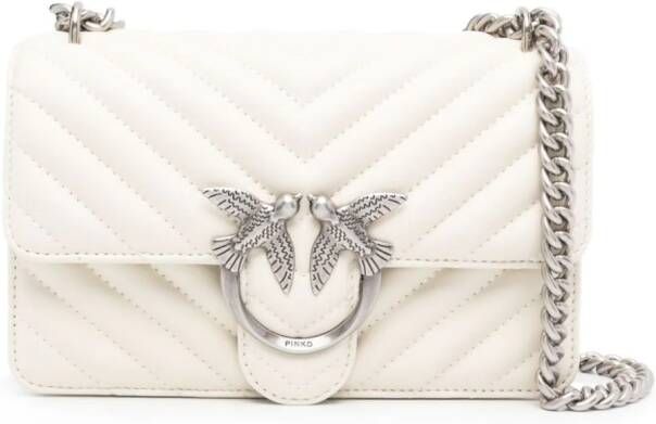 PINKO Love Click kleine crossbodytas Beige