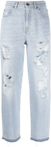 PINKO distressed cropped jeans Blauw