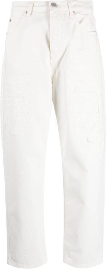 PINKO Jeans met gerafeld-effect Wit