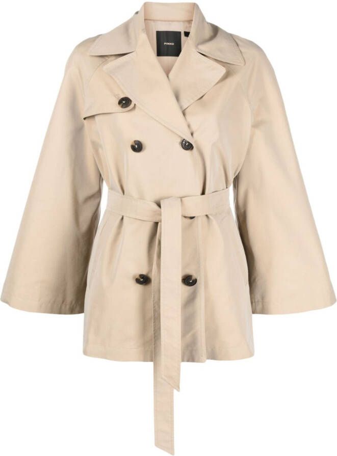 PINKO Trenchcoat met dubbele rij knopen Beige