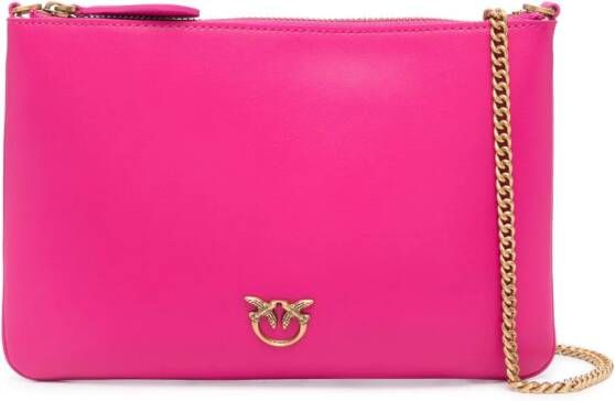 PINKO Classic leren clutch Roze