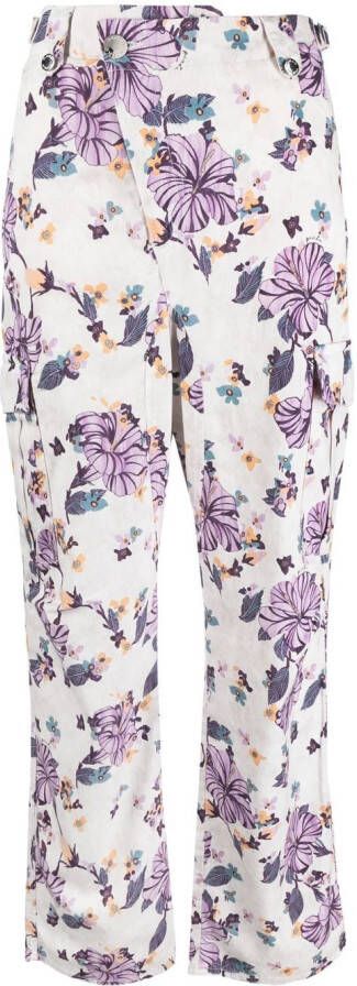 PINKO Broek met bloemenprint Wit
