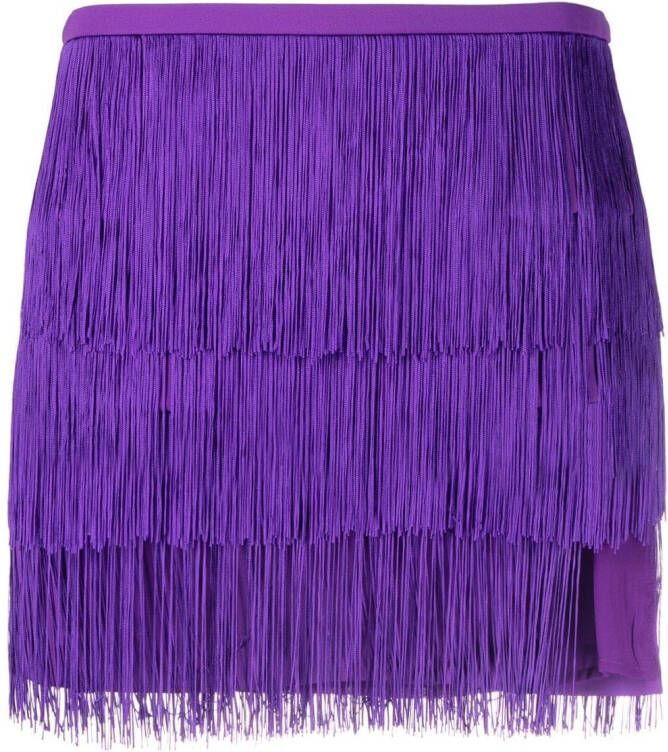 PINKO Mini-rok met franje Paars