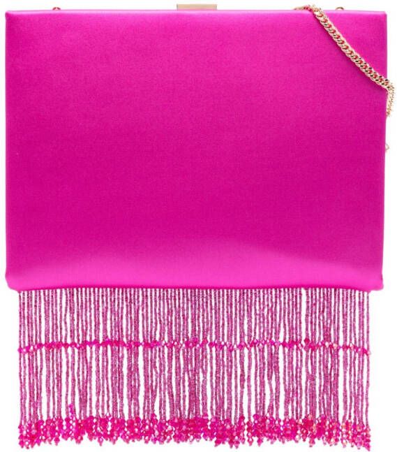 PINKO Clutch met franje Roze