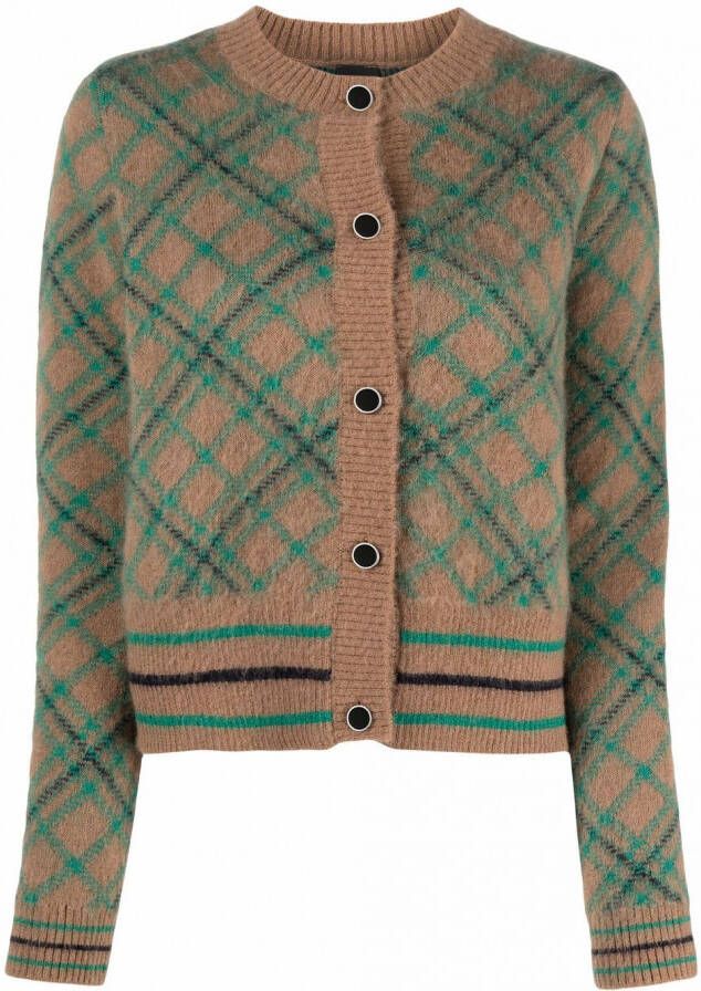 PINKO Gebreid vest dames mohair wol polyamide XS Bruin