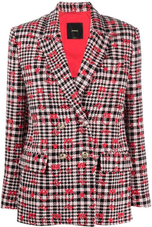 PINKO Geruite blazer Zwart
