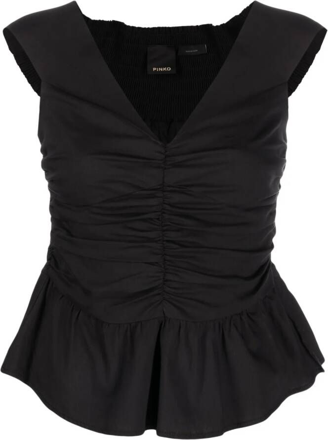 PINKO Gesmockte blouse Zwart