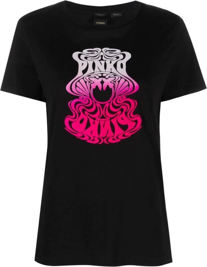 PINKO T-shirt met grafische print Zwart