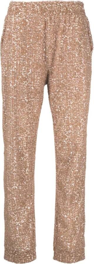 PINKO Broek verfraaid met pailletten Beige