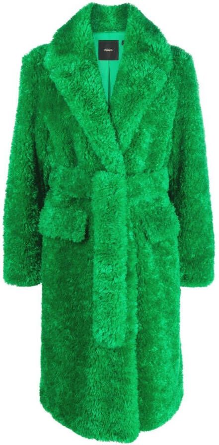 PINKO Jas van imitatiebont Groen