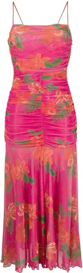 PINKO Jurk met bloemenprint Roze