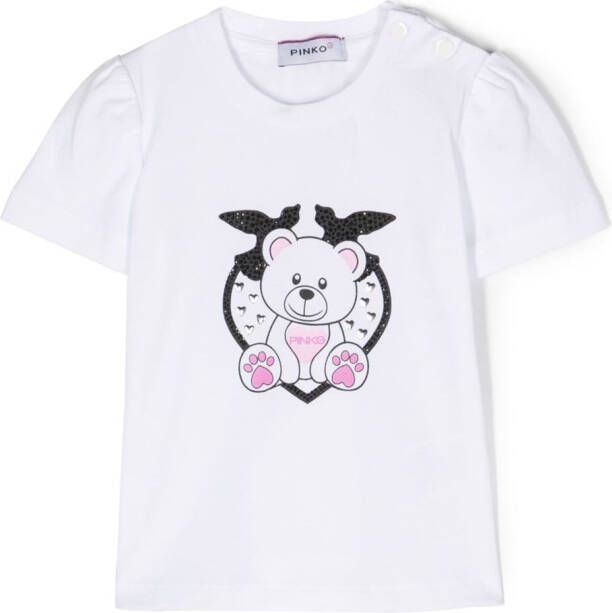 Pinko Kids T-shirt met beerprint Wit