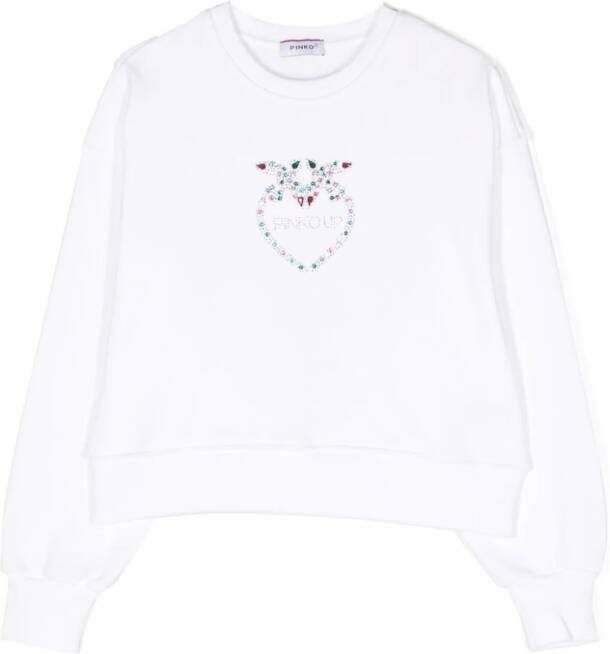 Pinko Kids Sweater verfraaid met kristallen Wit