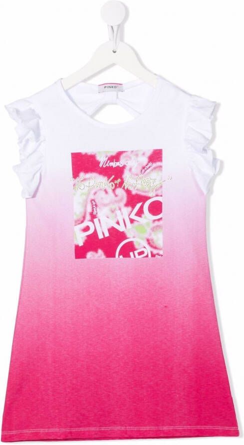 Pinko Kids Jurk met logoprint Roze