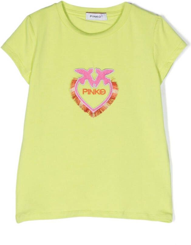Pinko Kids T-shirt met geborduurd logo Groen