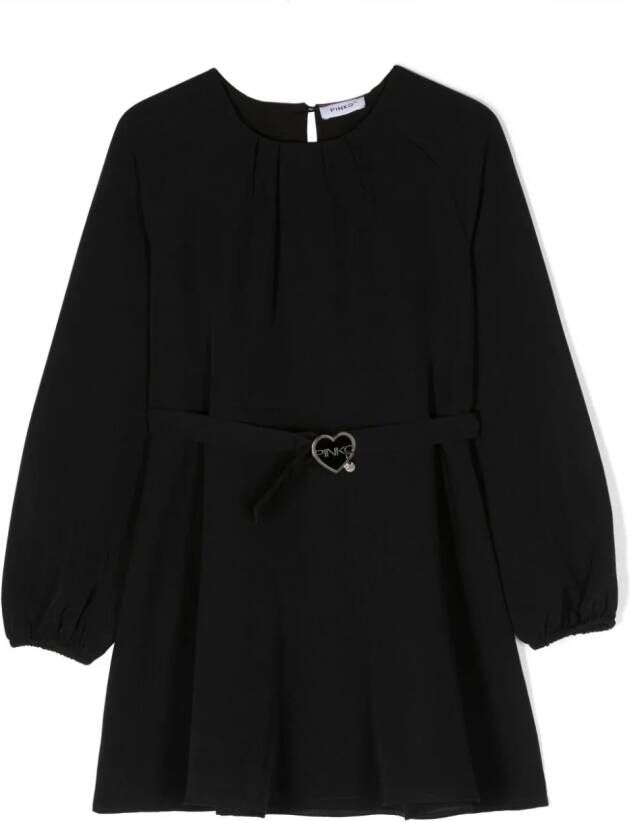 Pinko Kids Jurk met logoplakkaat Zwart