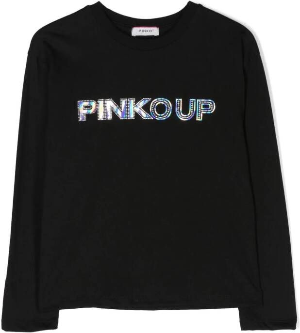 Pinko Kids Sweater met logo Zwart