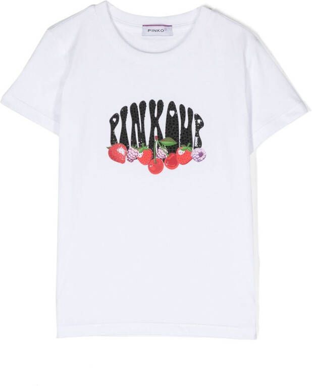 Pinko Kids T-shirt met logo Wit