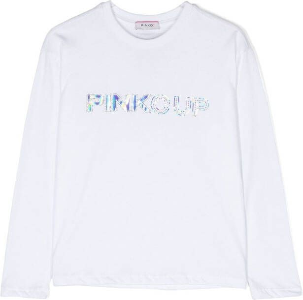 Pinko Kids T-shirt met logopatch Wit