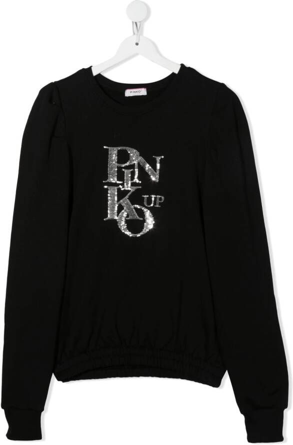 Pinko Kids Sweater met logo Zwart